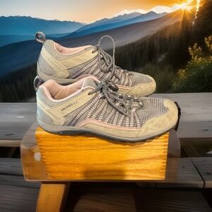 Merrell Hiking Shoes Womens Low Top 7.5 Gray Pink